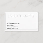 Zuhause Umbau des Renovierungsbaus Visitenkarte (Rückseite)