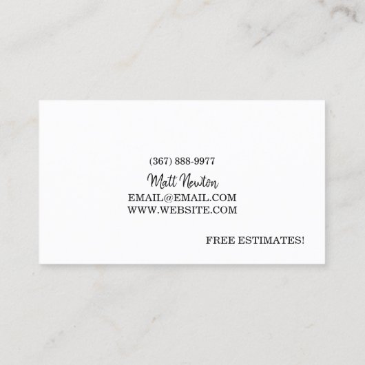 Zuhause Umbau des Renovierungsbaus Visitenkarte (Rückseite)