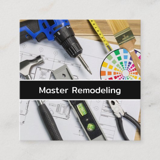 Zuhause - Umgestaltung großer, solider Visitenkart Quadratische Visitenkarte (Vorderseite)