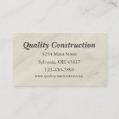 Zuhause-Umrüstungs-/Zuhause-Bauausweis Visitenkarte (Rückseite)