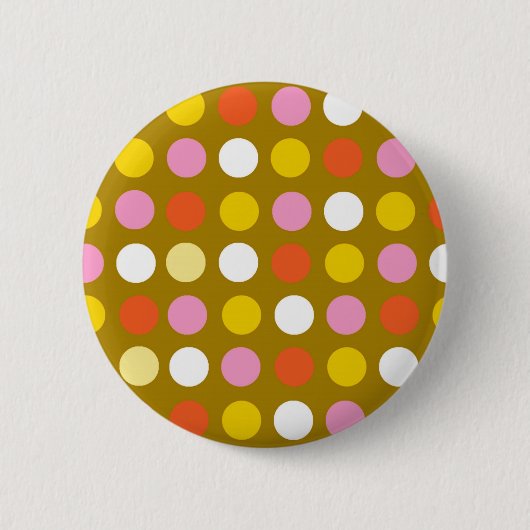 Zuhause und Business, farbenfrohe Polka-Punkte. Button (Vorderseite)
