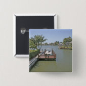 Zuhause und Docks auf dem Kanal Marco Island Flori Button (Vorne & Hinten)
