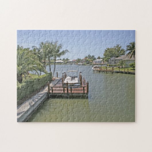 Zuhause und Docks auf dem Kanal Marco Island Flori Puzzle (Horizontal)