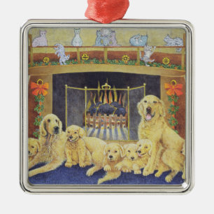 Zuhause und Herd Silbernes Ornament