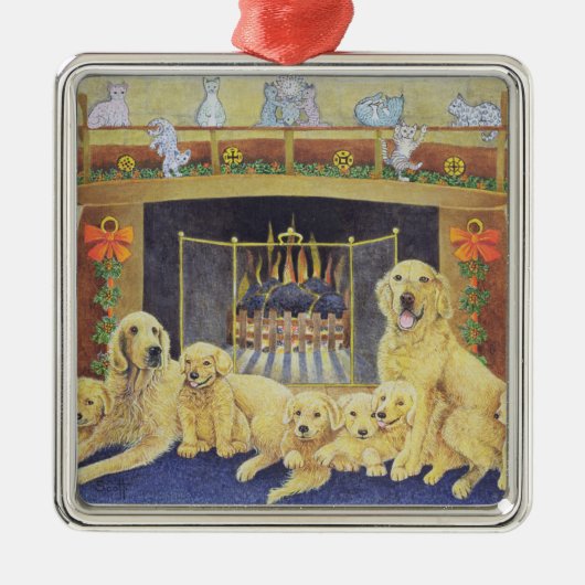 Zuhause und Herd Silbernes Ornament (Vorne)