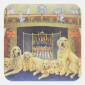 Zuhause und Herz Quadratischer Aufkleber (Vorderseite)