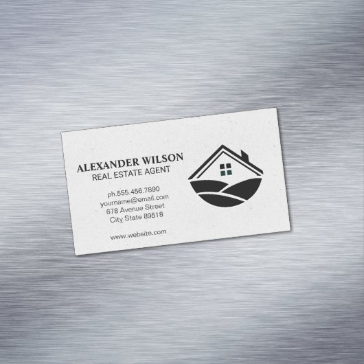 Zuhause und Hills-Symbol Magnetische Visitenkarte (Beispiel)