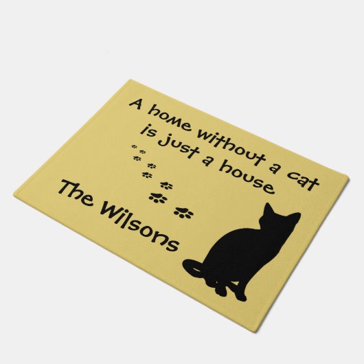 Zuhause-und Katzen-Gewohnheit Fußmatte (Schrägansicht)