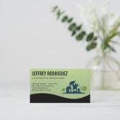 Zuhause und Landschaftsbäume | Gras Visitenkarte (Stehend Vorderseite)