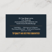 Zuhause- und Reparaturdienstleistungen Visitenkarte (Rückseite)