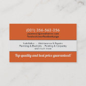 Zuhause- und Reparaturdienstleistungen Visitenkarte (Rückseite)