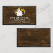 Zuhause und Tools | Holz und Leder Visitenkarte (Vorne/Hinten)