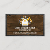 Zuhause und Tools | Holz und Leder Visitenkarte (Vorderseite)