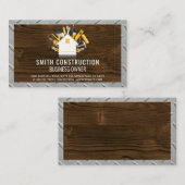 Zuhause und Tools | Holzmetall-Gitter-Muster Visitenkarte (Vorne/Hinten)