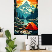 Zuhause unter den Giganten | Grand Teton Camping Poster (Heimbüro)