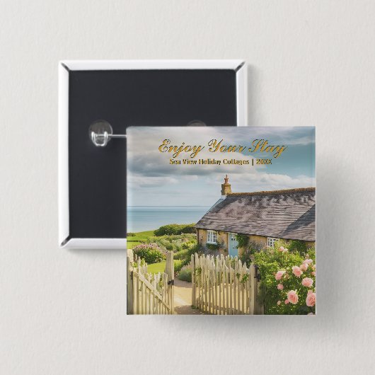 Zuhause Urlaub Unterkunft Hütte Foto Button (Vorne & Hinten)