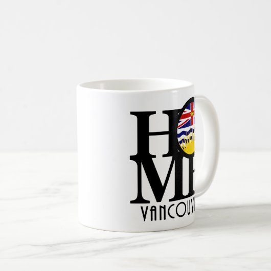ZUHAUSE Vancouver (BC Flag) 11oz Kaffeetasse (VorderseiteRechts)
