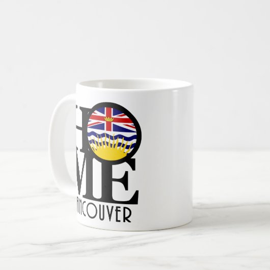 ZUHAUSE Vancouver (BC Flag) 11oz Kaffeetasse (Vorderseite Links)