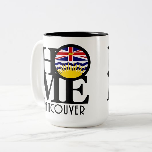 ZUHAUSE Vancouver (BC Flag) 15oz Zweifarbige Tasse (Vorderseite Links)