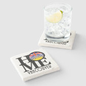 ZUHAUSE Vancouver (BC Flag) Steinuntersetzer (Seitenansicht)