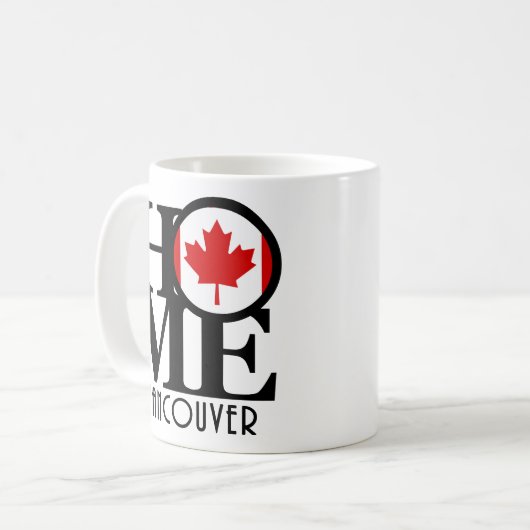 ZUHAUSE Vancouver (kanadische Flagge) 11oz Kaffeetasse (Vorderseite Links)