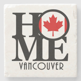 ZUHAUSE Vancouver (kanadische Flagge) Steinuntersetzer
