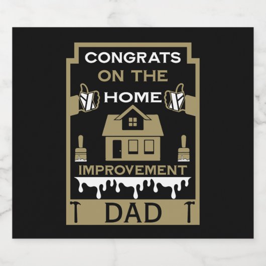 Zuhause-Verbesserung Schaumweinetikett (Einzelnes Label)