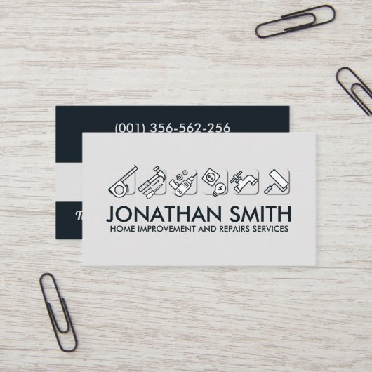 Zuhause-Verbesserung und -Reparatur Visitenkarte (Vorderseite/Rückseite Beispiel)