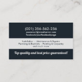 Zuhause-Verbesserung und -Reparatur Visitenkarte (Rückseite)