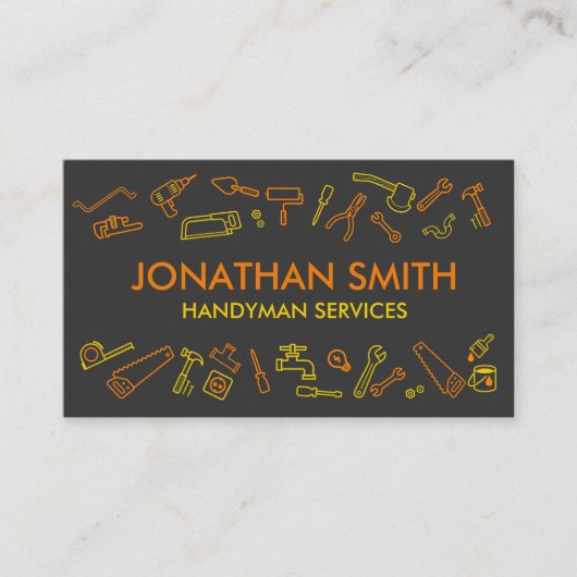 Zuhause-Verbesserungssymbole - Handyman-Dienste Visitenkarte (Vorderseite)