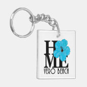 ZUHAUSE Vero Beach Florida Blue Hibiskus Schlüsselanhänger (Vorderseite links)