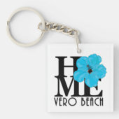 ZUHAUSE Vero Beach Florida Blue Hibiskus Schlüsselanhänger (Vorderseite)