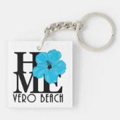 ZUHAUSE Vero Beach Florida Blue Hibiskus Schlüsselanhänger (Rückseite)