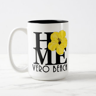 ZUHAUSE Vero Beach Gelber Hibiskus 15 oz Zweifarbige Tasse