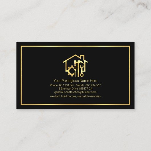 Zuhause Visitenkarte (Rückseite)