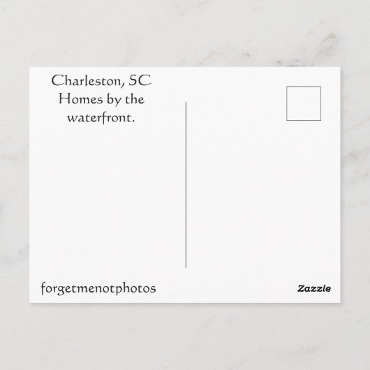 Zuhause von Charleston Postkarte (Rückseite)