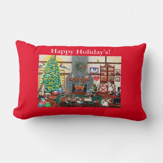 "Zuhause von Frau Elizabeth's Holiday" Lendenkissen (Vorderseite)