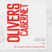 Zuhause von Rotwein Text für eigene Weinetiketten Weinetikett (Einzelnes Label)