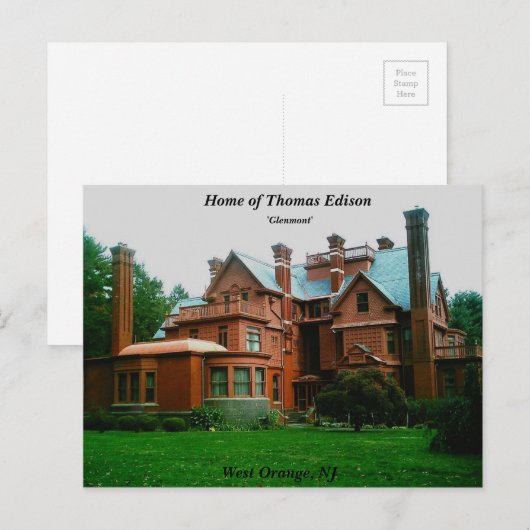 Zuhause von Thomas Edison Postkarte (Vorne/Hinten)
