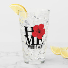 ZUHAUSE Wahiawa Roter Hibiskus Glas