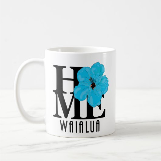 ZUHAUSE Waialua Blue Hibiskus 11oz Kaffeetasse (Links)
