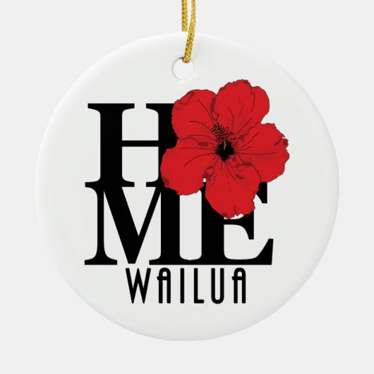 ZUHAUSE Wailua Hawaii Hibiskus Keramik Ornament (Vorne)