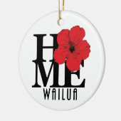 ZUHAUSE Wailua Hawaii Hibiskus Keramik Ornament (Links)