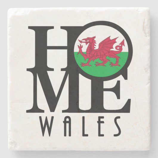 ZUHAUSE Wales Steinuntersetzer (Vorderseite)