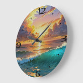 Zuhause Wall atemberaubende Sonnenuntergänge Große Wanduhr (Winkel)