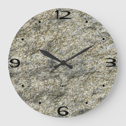 Zuhause Wall Room Art Rock Natural Granite Textur Große Wanduhr (Vorderseite)