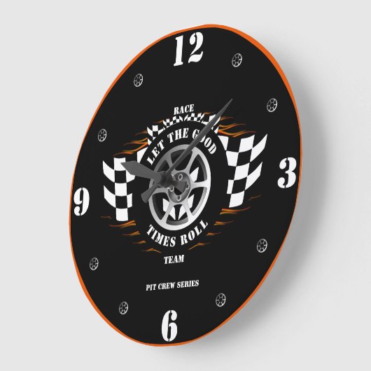 Zuhause Wall Timepiece Sports Car Racing Pit Crew Große Wanduhr (Winkel)