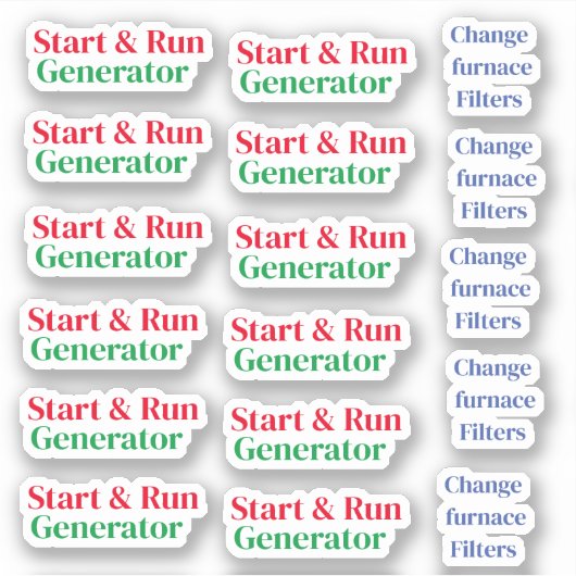 Zuhause-Wartung Aufkleber (Vorderseite)