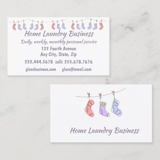 Zuhause Wäscherei Business Personal Visitenkarte (Vorne/Hinten)