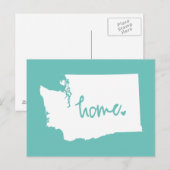 Zuhause Washington Custom Color Postkarte (Vorne/Hinten)